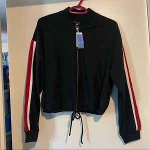 BNWT STREETWEAR SOCIETY STRIPED CROP BOMBER JACKET